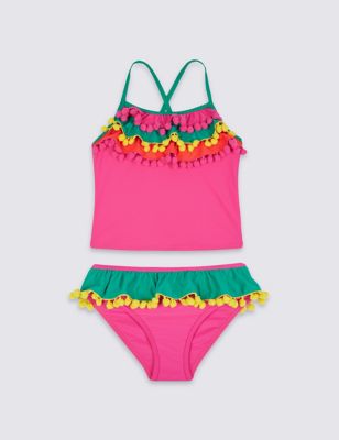 Pom-Pom Tankini Set with Lycra&reg; Xtra Life&trade; &#40;3-14 Years&#41;